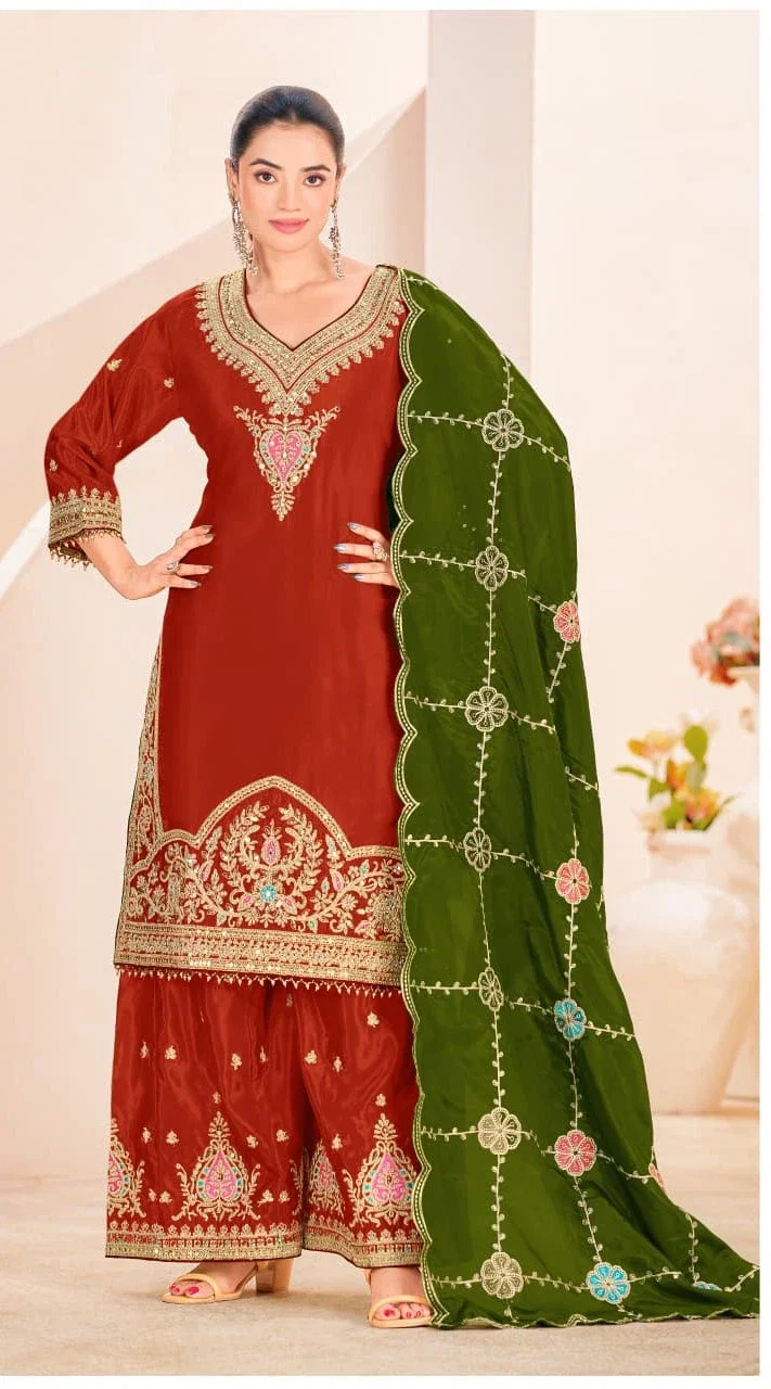 Khas 4476 A To C Silk With Embroidery Pakistani Readymade Suits