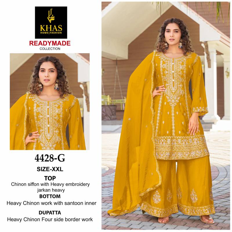 Khas 4428 E To G Chinon Chiffon Embroidery Pakistani Readymade Suits