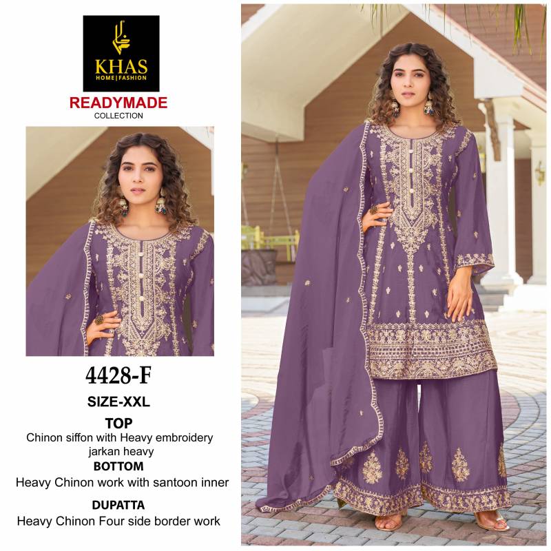 Khas 4428 E To G Chinon Chiffon Embroidery Pakistani Readymade Suits