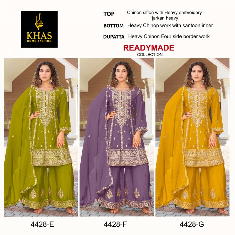 Khas 4428 E To G Chinon Chiffon Embroidery Pakistani Readymade Suits