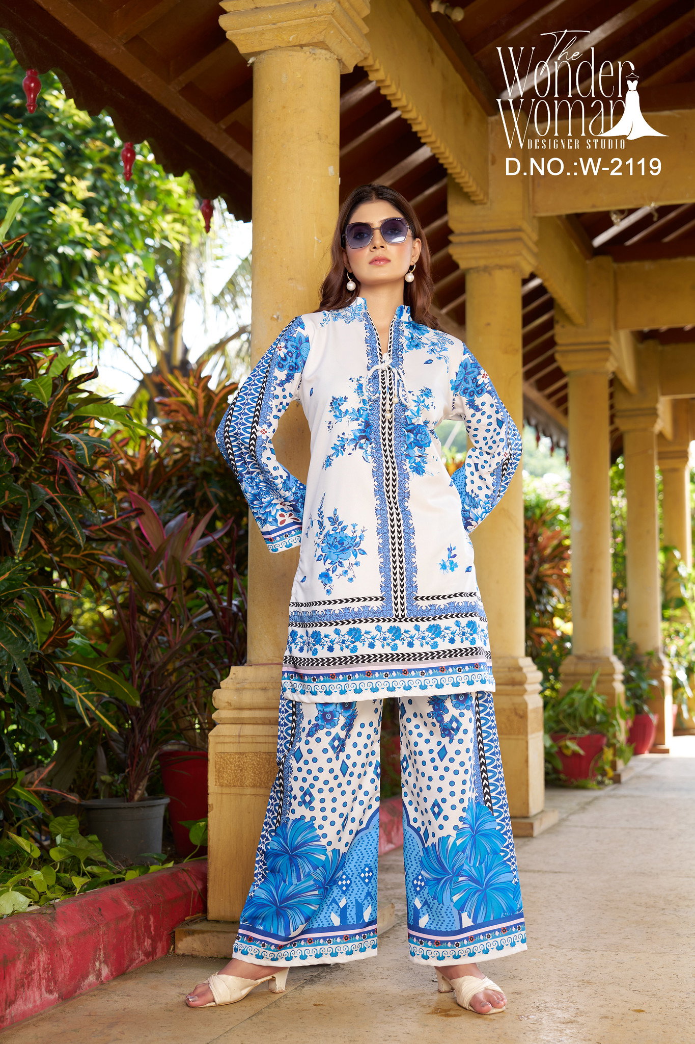 Wonder Women W 2119 Imported Satin Printed Co Ord Set