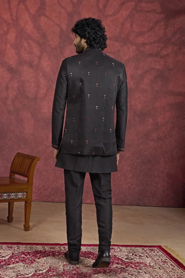 Sumi 4161 to 4166 Series Embroidery Work On Art Banarasi Silk 3 Pcs Jacket Suit Collection