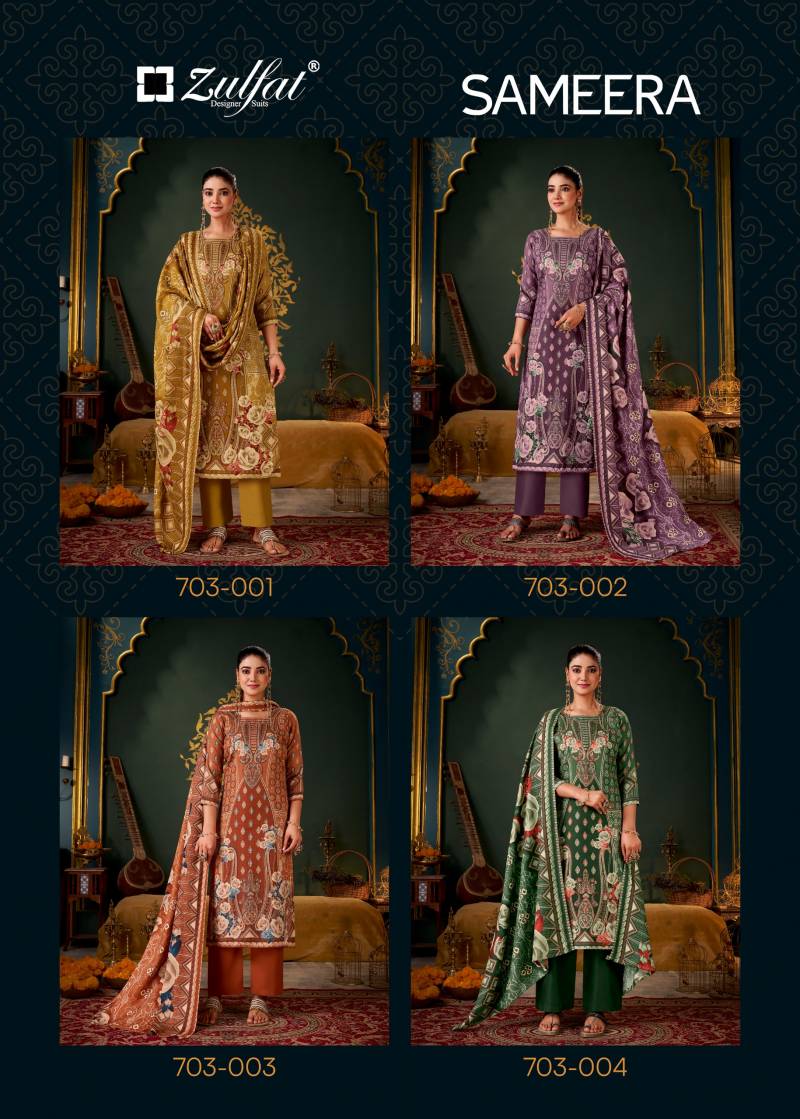 Zulfat Sameera Woollen Pashmina Designer Dress Material Collection