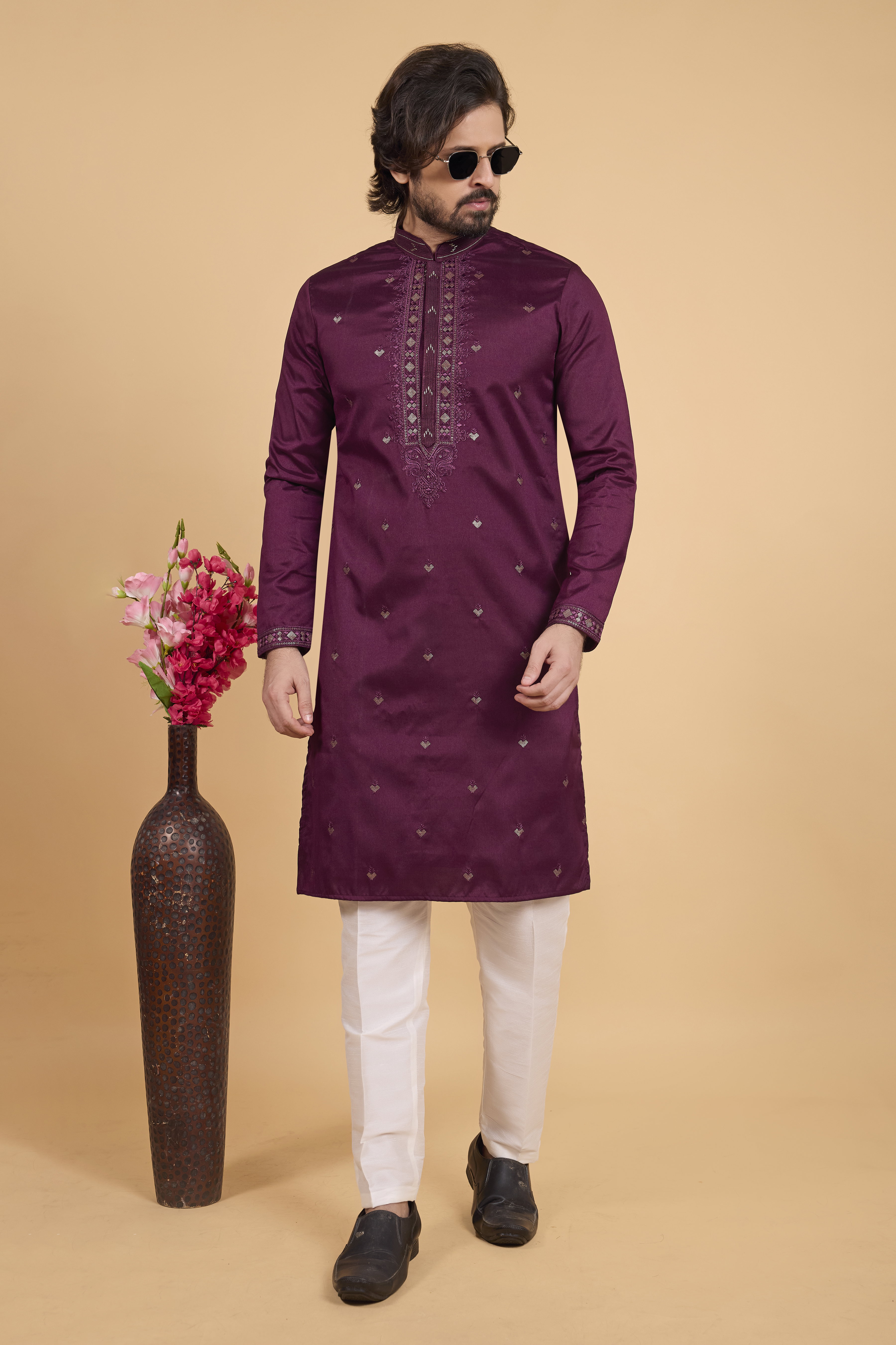 Sumi 4186 To 4190 Series Art Silk Emroidery Work Kurta Pyjama Collection