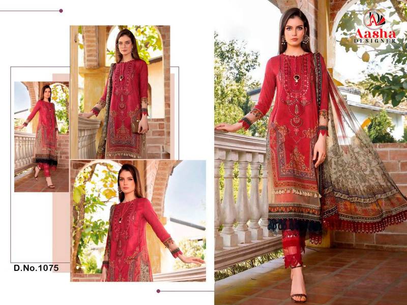 Aasha 1075 Cotton Dupatta Cotton Print Pakistani Salwar Kameez