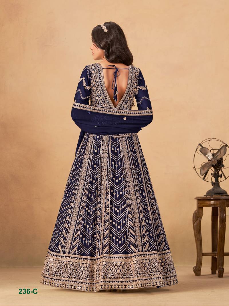 Aanaya Vol 236 Faux Georgette Designer Work Gown And Dupatta Collection