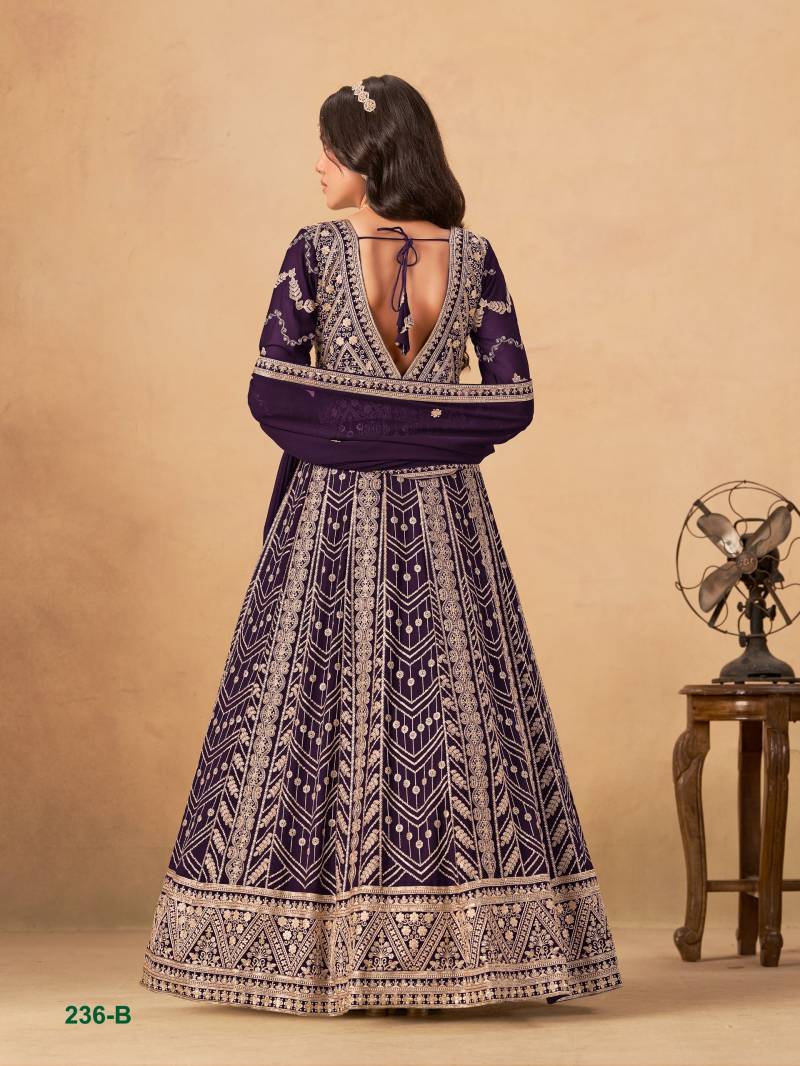 Aanaya Vol 236 Faux Georgette Designer Work Gown And Dupatta Collection
