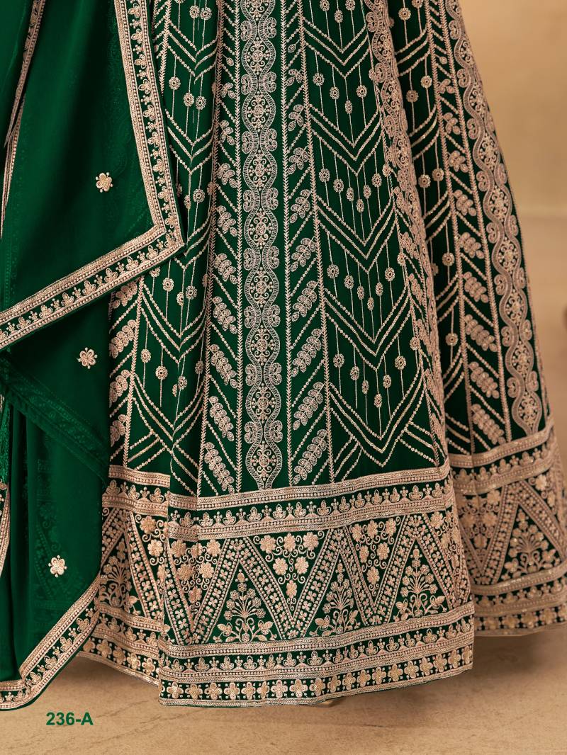 Aanaya Vol 236 Faux Georgette Designer Work Gown And Dupatta Collection