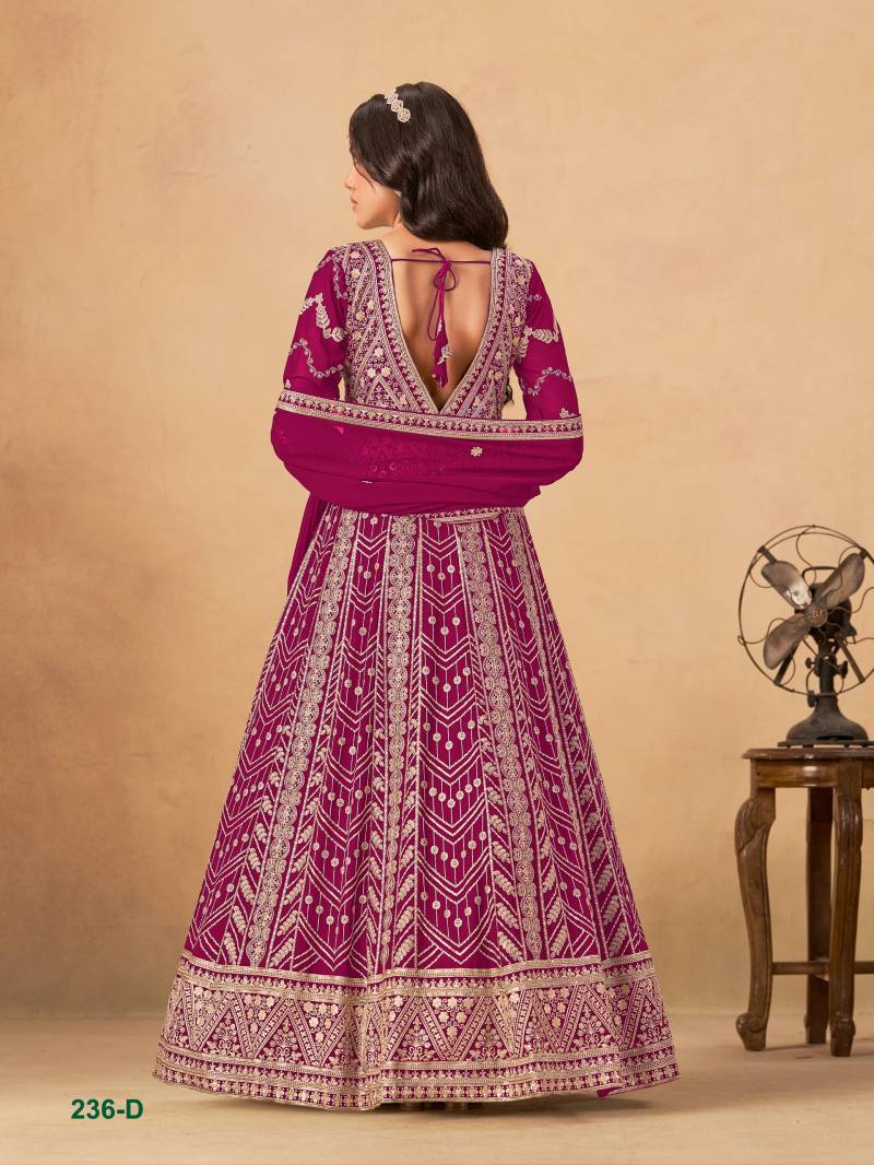 Aanaya Vol 236 Faux Georgette Designer Work Gown And Dupatta Collection