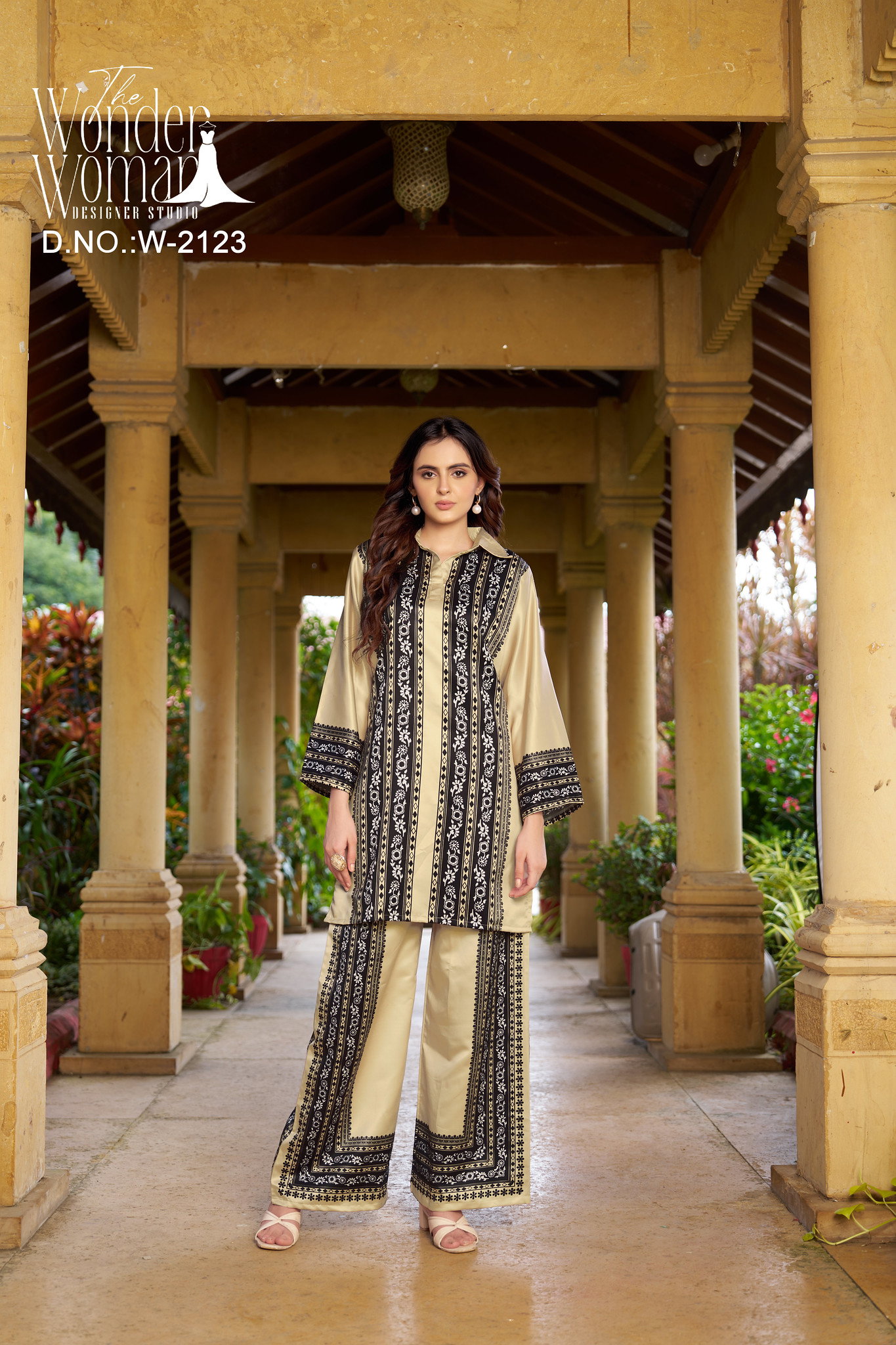 Wonder Women W 2123 Imported Satin Printed Co Ord Set
