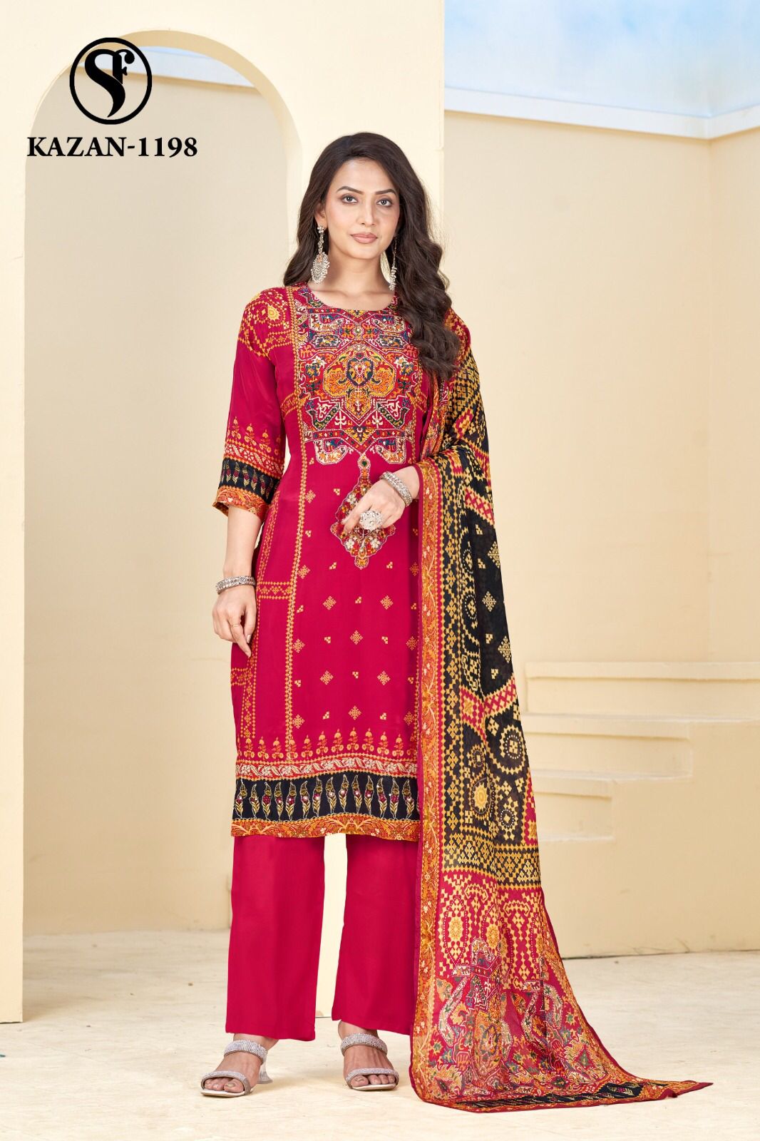 Swt Kazan Vol 8 Pure Viscose Crape Pakistani Print Readymade Suit