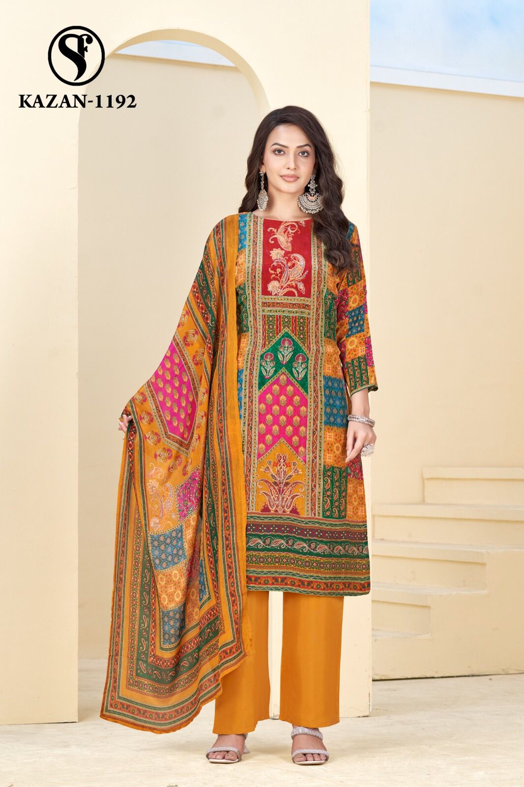 Swt Kazan Vol 9 Pure Viscose Crape Pakistani Print Readymade Suit