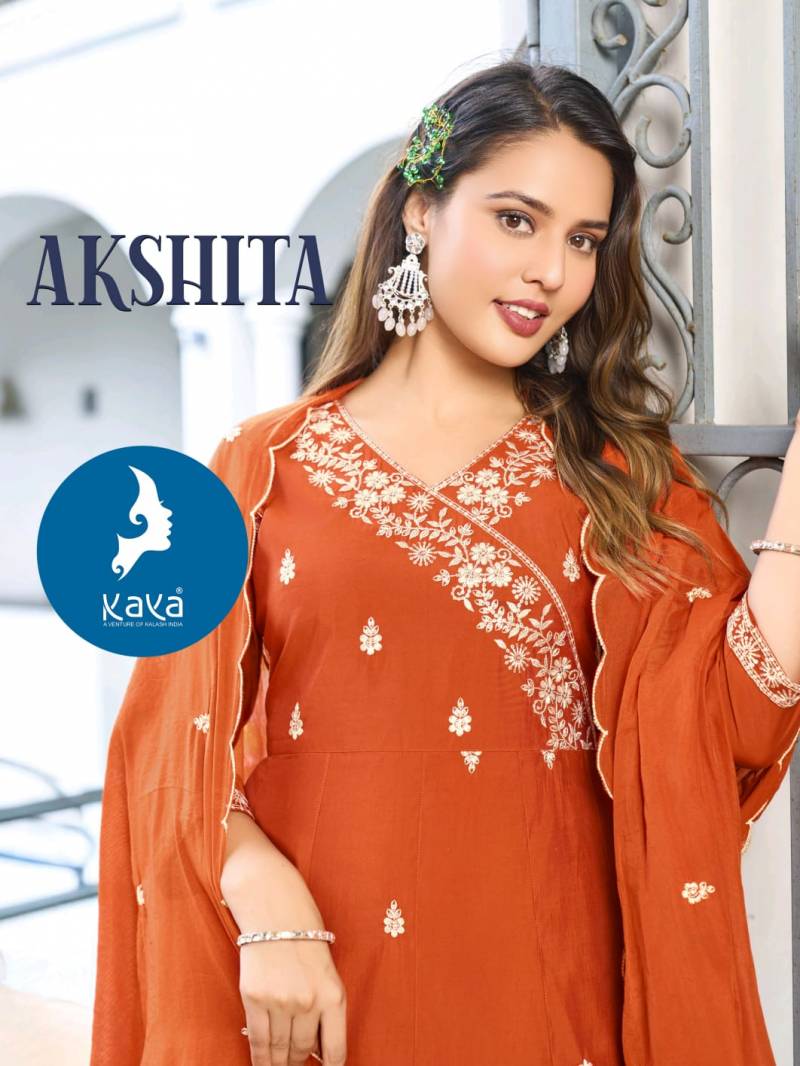 Kaya Akshita Roman Festival Wear Kurti Pant And Dupatta Collection