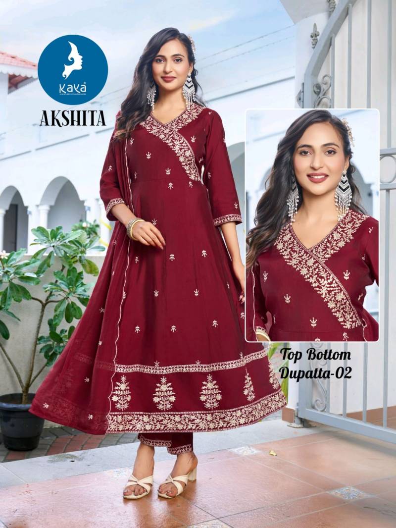 Kaya Akshita Roman Festival Wear Kurti Pant And Dupatta Collection