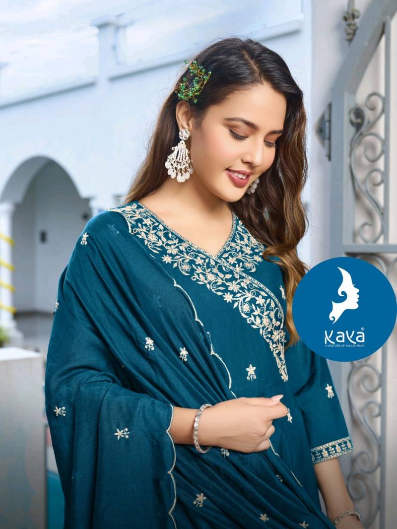 Kaya Akshita Roman Festival Wear Kurti Pant And Dupatta Collection
