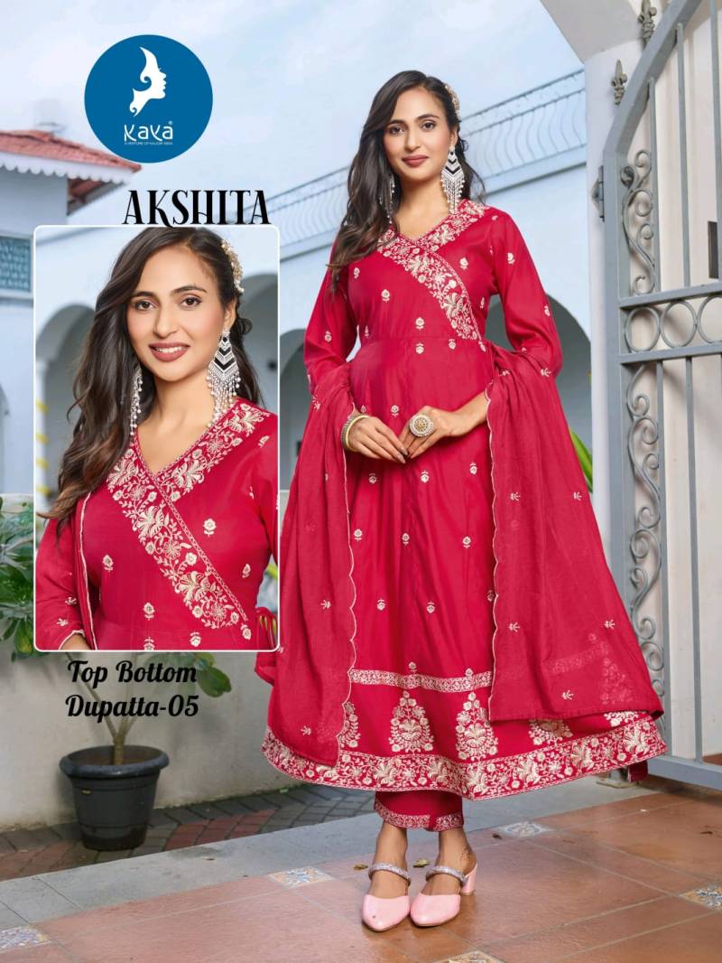 Kaya Akshita Roman Festival Wear Kurti Pant And Dupatta Collection