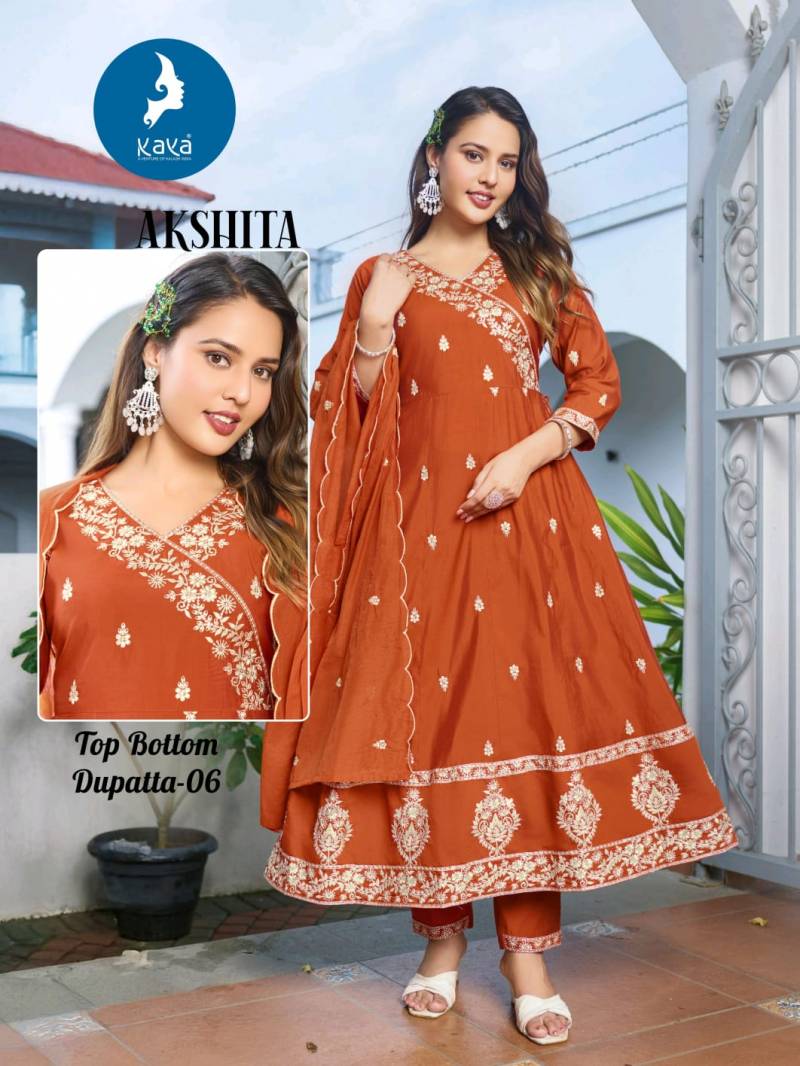 Kaya Akshita Roman Festival Wear Kurti Pant And Dupatta Collection