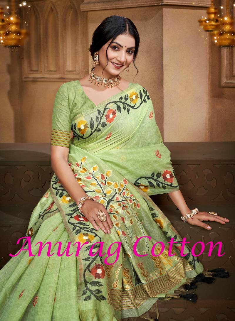 Bunawat Anurag Cotton Silk With Meena Woven Worked Beautiful Saree