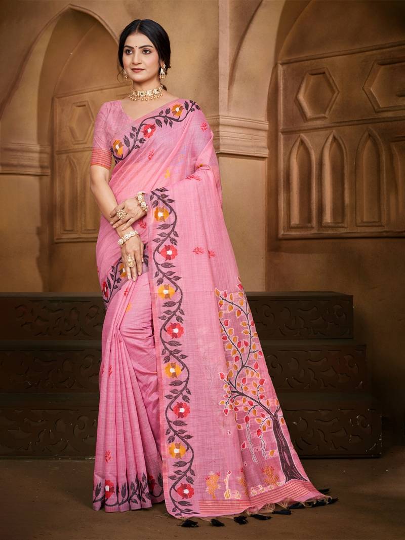 Bunawat Anurag Cotton Silk With Meena Woven Worked Beautiful Saree