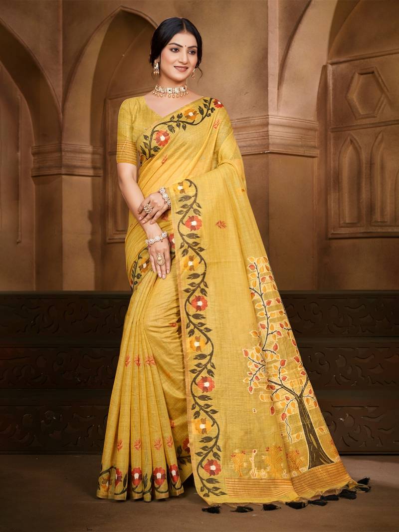 Bunawat Anurag Cotton Silk With Meena Woven Worked Beautiful Saree