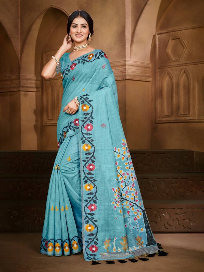 Bunawat Anurag Cotton Silk With Meena Woven Worked Beautiful Saree