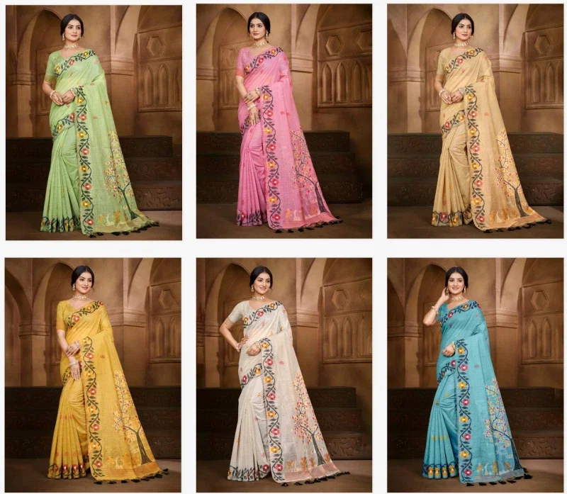 Bunawat Anurag Cotton Silk With Meena Woven Worked Beautiful Saree