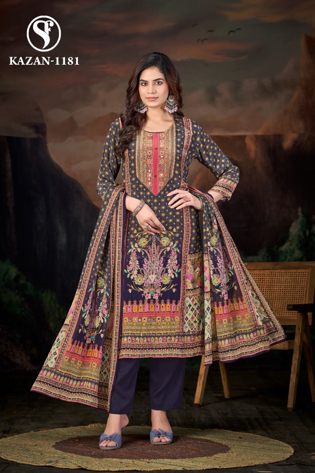 Swt Kazan Vol 10 Pure Viscose Crape Pakistani Print Readymade Suit