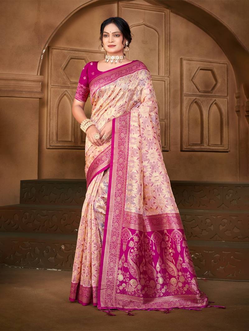 Bunawat Charulata Sangam Prints Silk Woven Worked Beautiful Saree