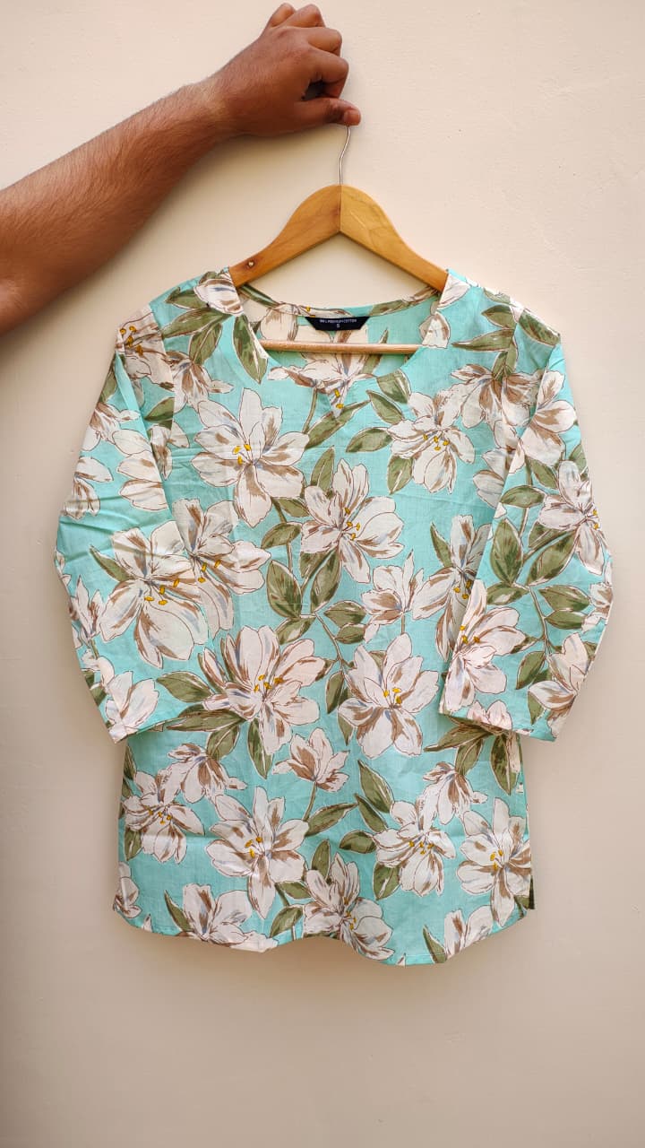 Naisha K 475 Cotton Printed Short Casual Wear Top Collection
