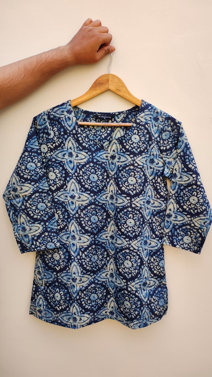Naisha K 475 Cotton Printed Short Casual Wear Top Collection