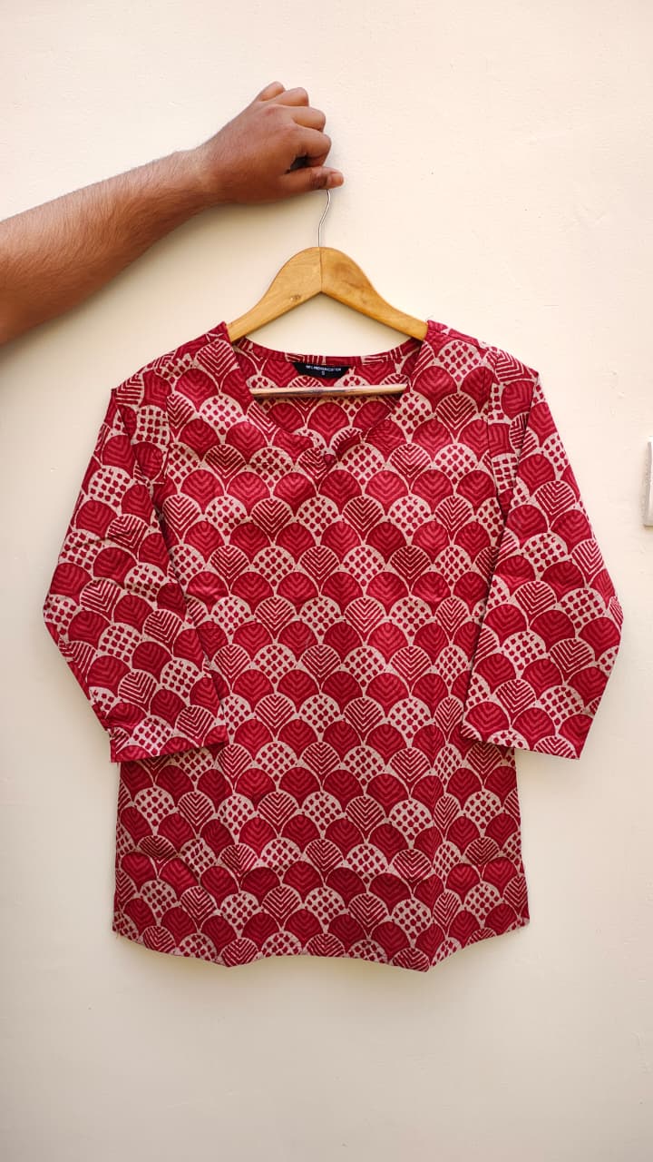Naisha K 475 Cotton Printed Short Casual Wear Top Collection