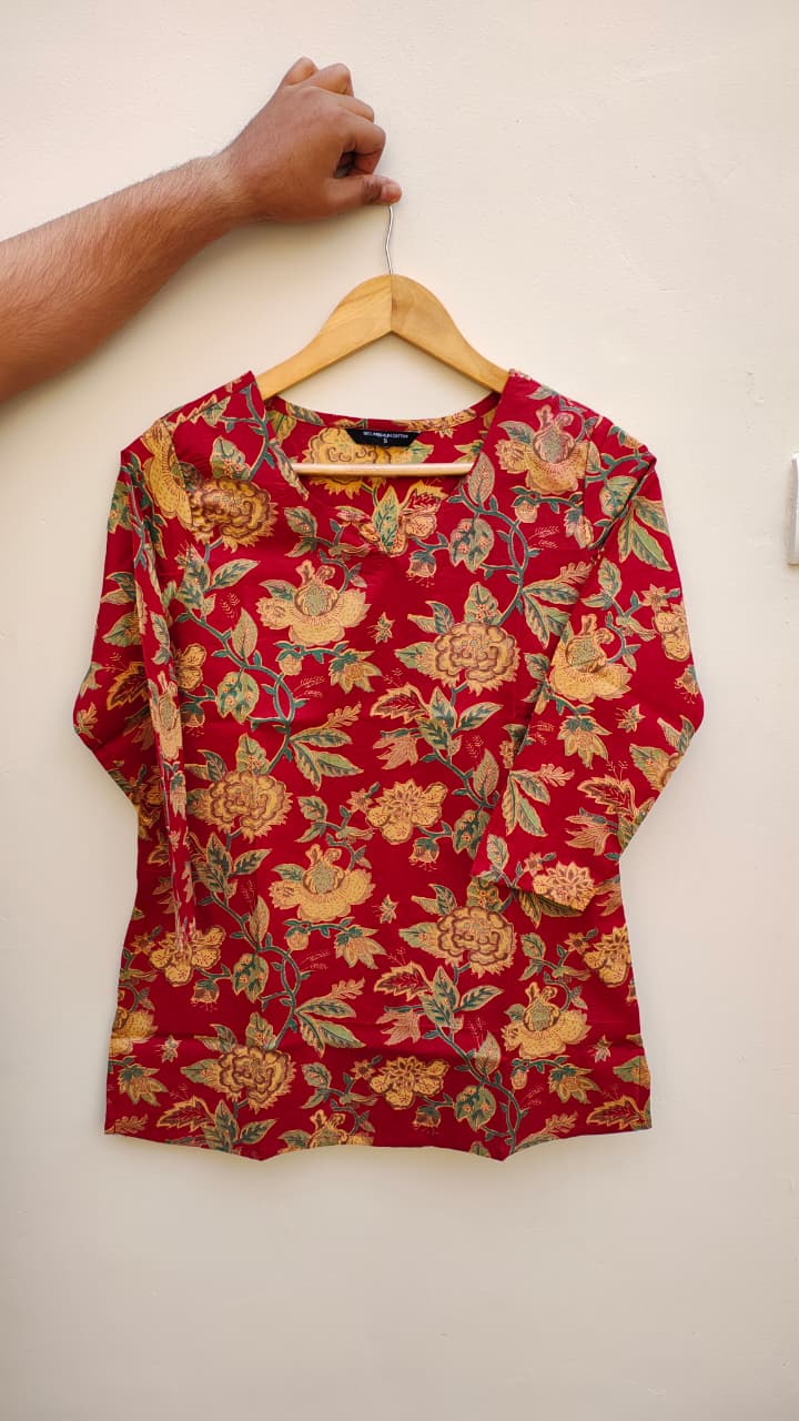 Naisha K 475 Cotton Printed Short Casual Wear Top Collection