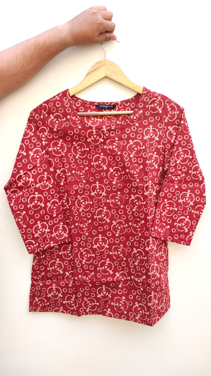 Naisha K 475 Cotton Printed Short Casual Wear Top Collection