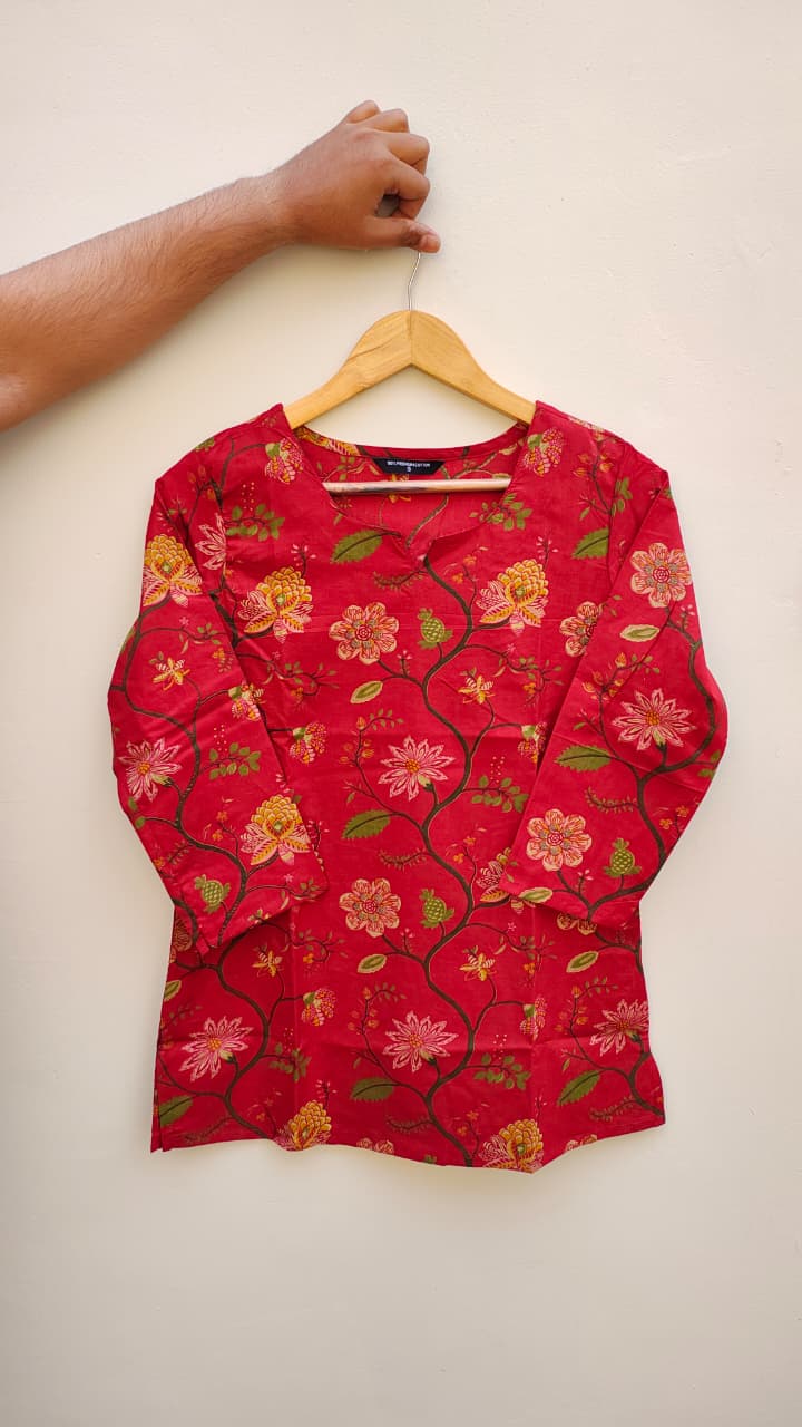Naisha K 475 Cotton Printed Short Casual Wear Top Collection