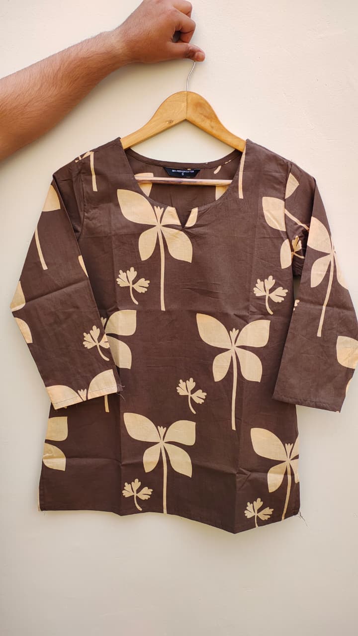 Naisha K 475 Cotton Printed Short Casual Wear Top Collection