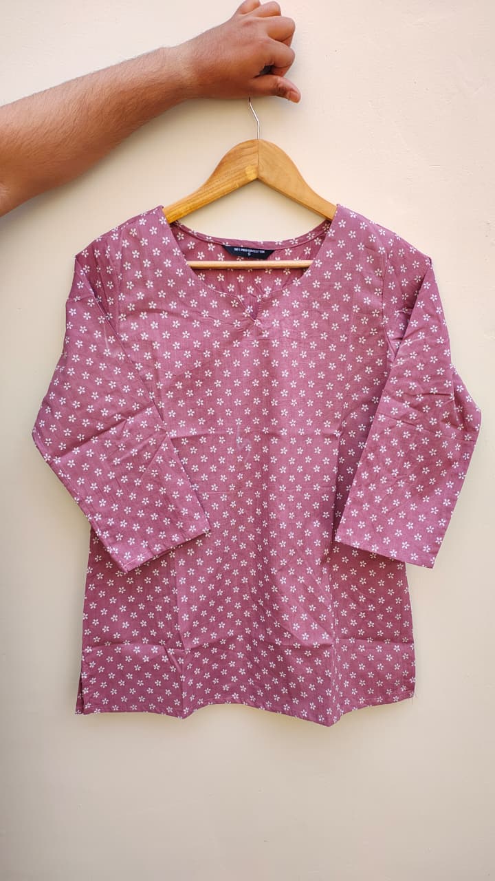 Naisha K 475 Cotton Printed Short Casual Wear Top Collection