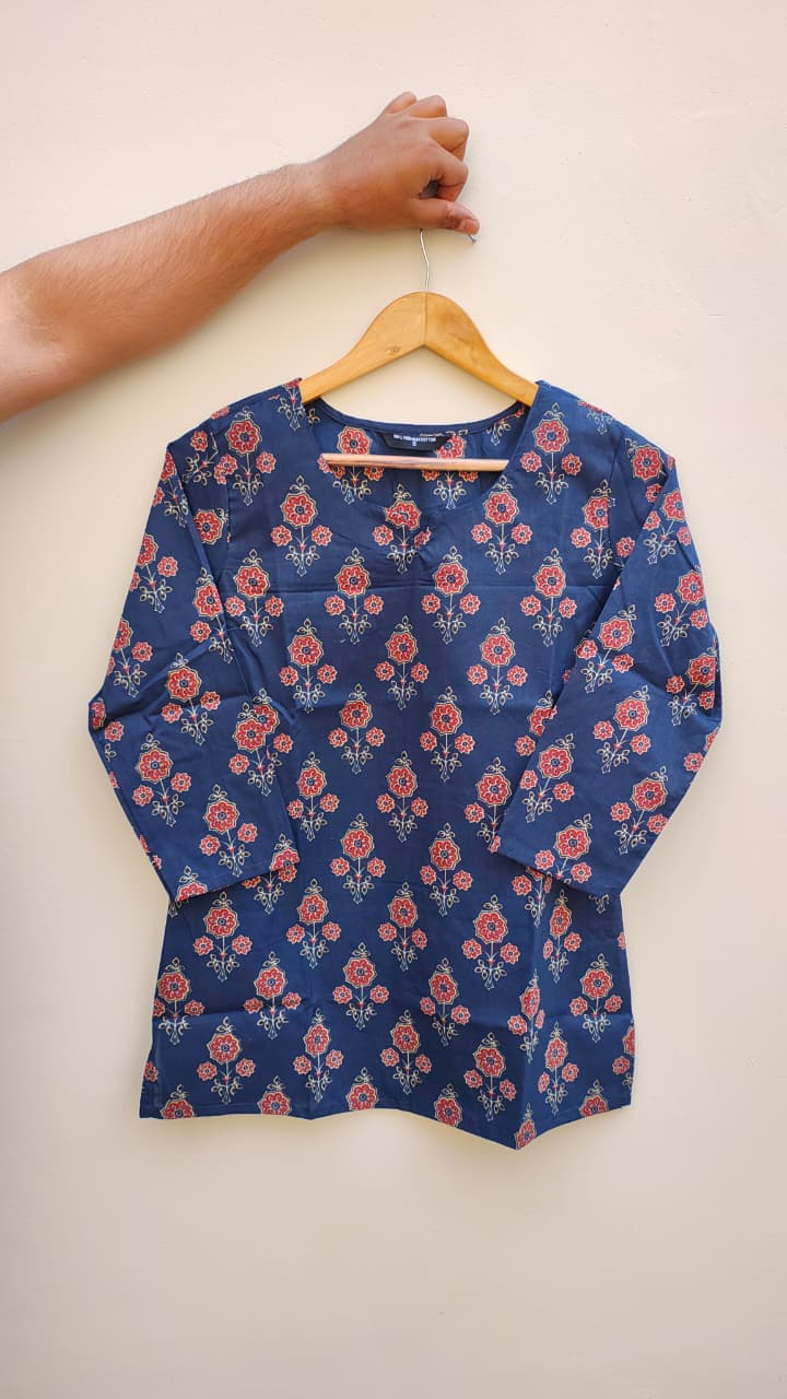 Naisha K 475 Cotton Printed Short Casual Wear Top Collection