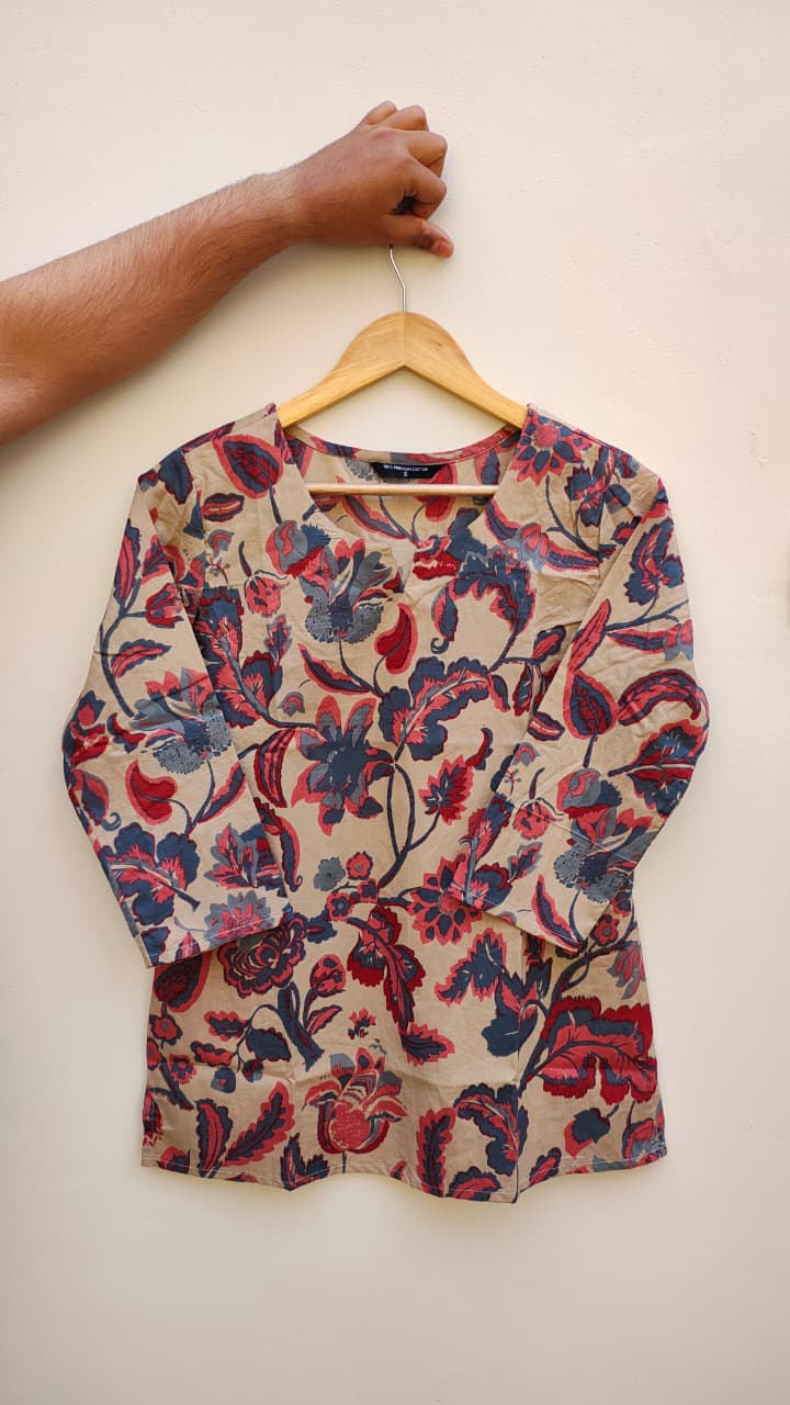 Naisha K 475 Cotton Printed Short Casual Wear Top Collection