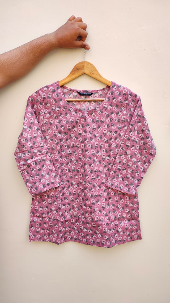 Naisha K 475 Cotton Printed Short Casual Wear Top Collection