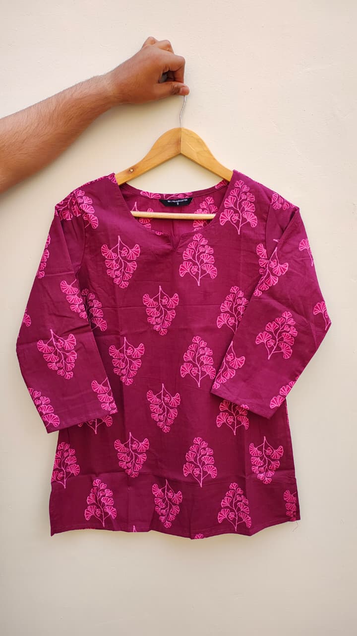 Naisha K 475 Cotton Printed Short Casual Wear Top Collection