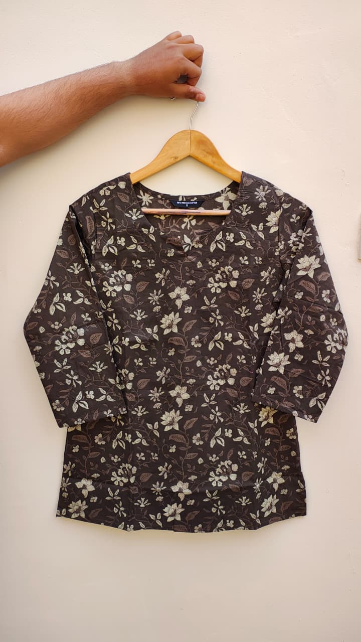 Naisha K 475 Cotton Printed Short Casual Wear Top Collection