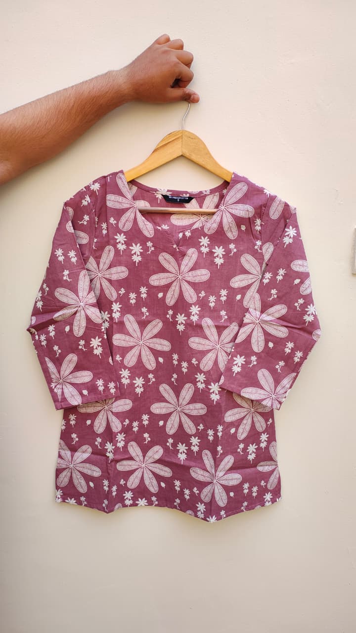 Naisha K 475 Cotton Printed Short Casual Wear Top Collection