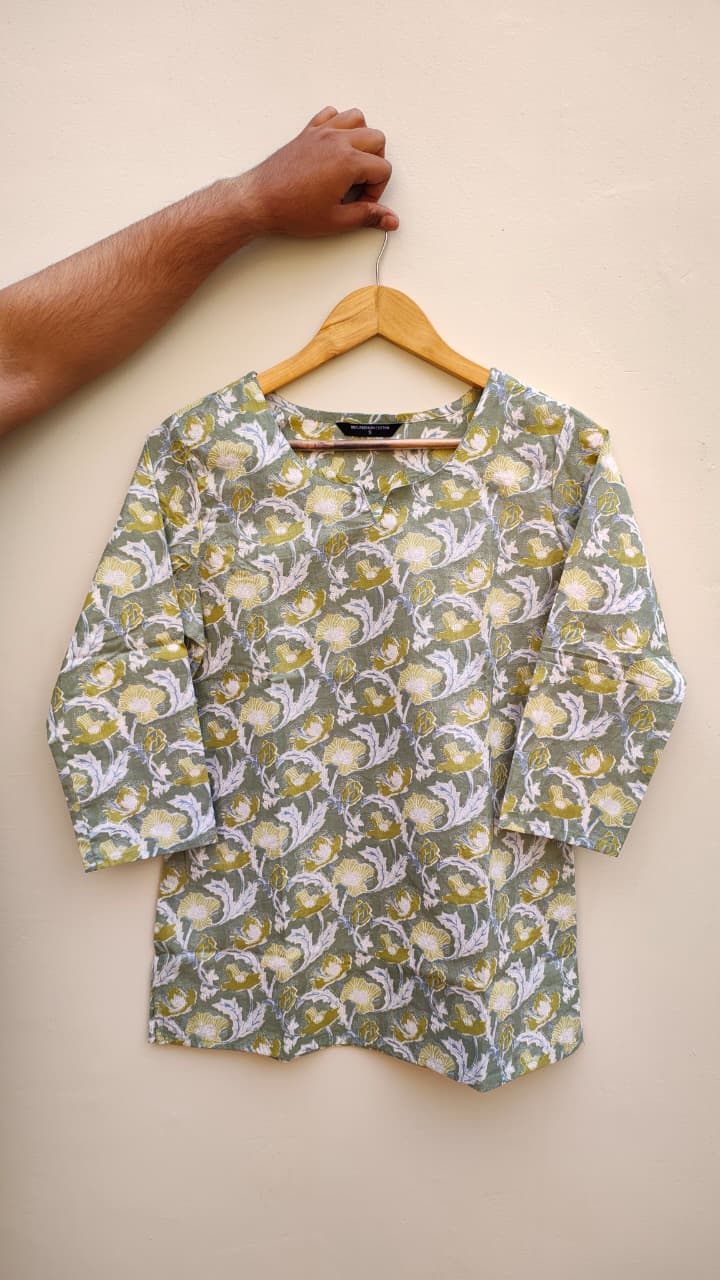 Naisha K 475 Cotton Printed Short Casual Wear Top Collection