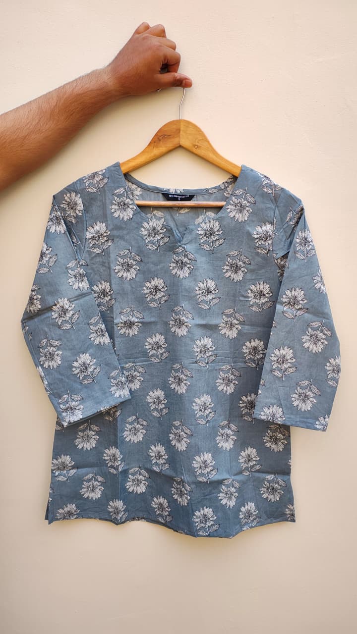 Naisha K 475 Cotton Printed Short Casual Wear Top Collection