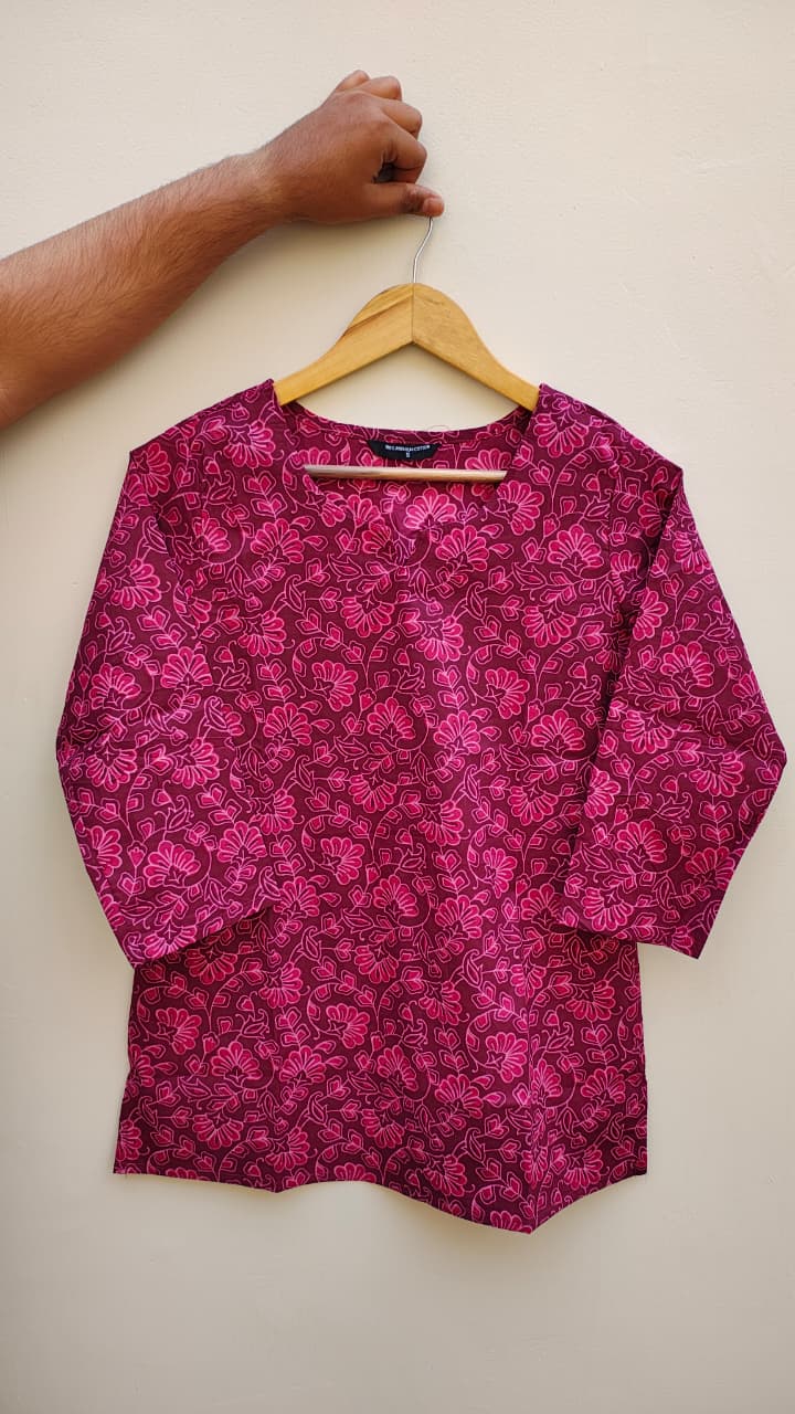 Naisha K 475 Cotton Printed Short Casual Wear Top Collection