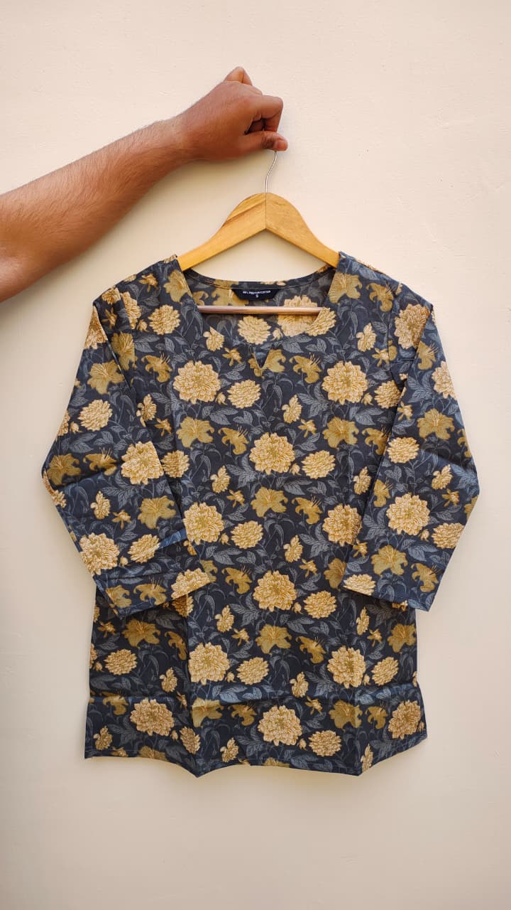 Naisha K 475 Cotton Printed Short Casual Wear Top Collection