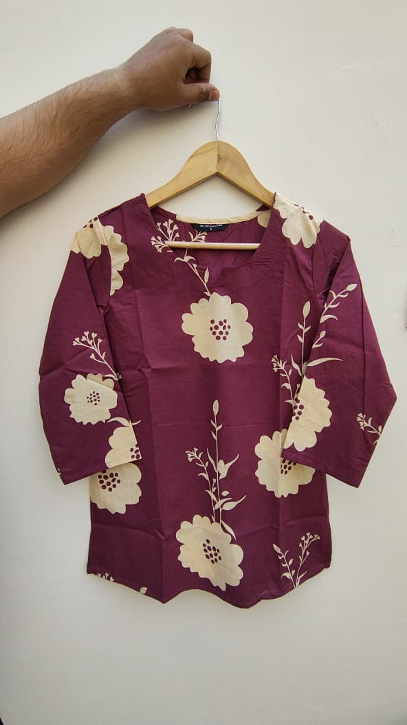 Naisha K 475 Cotton Printed Short Casual Wear Top Collection