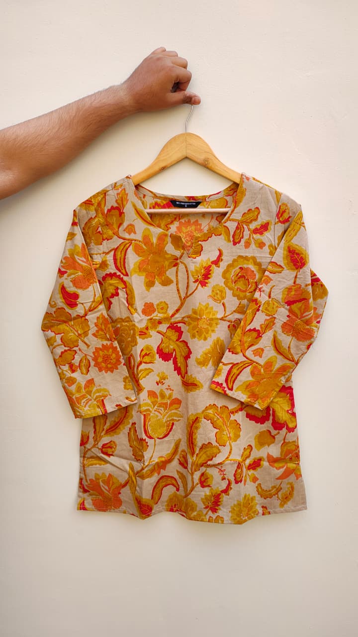 Naisha K 475 Cotton Printed Short Casual Wear Top Collection