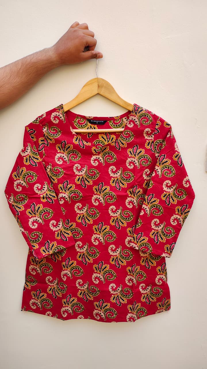Naisha K 475 Cotton Printed Short Casual Wear Top Collection