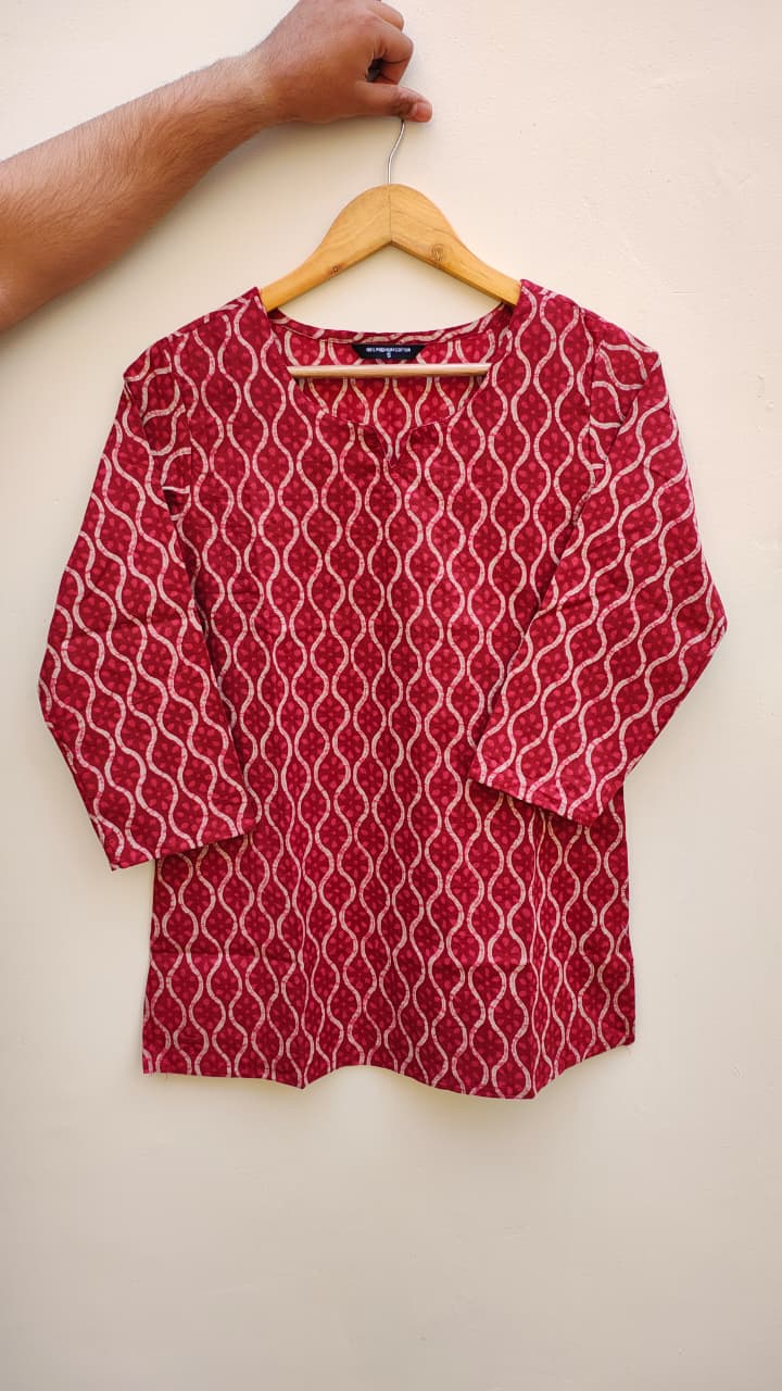 Naisha K 475 Cotton Printed Short Casual Wear Top Collection